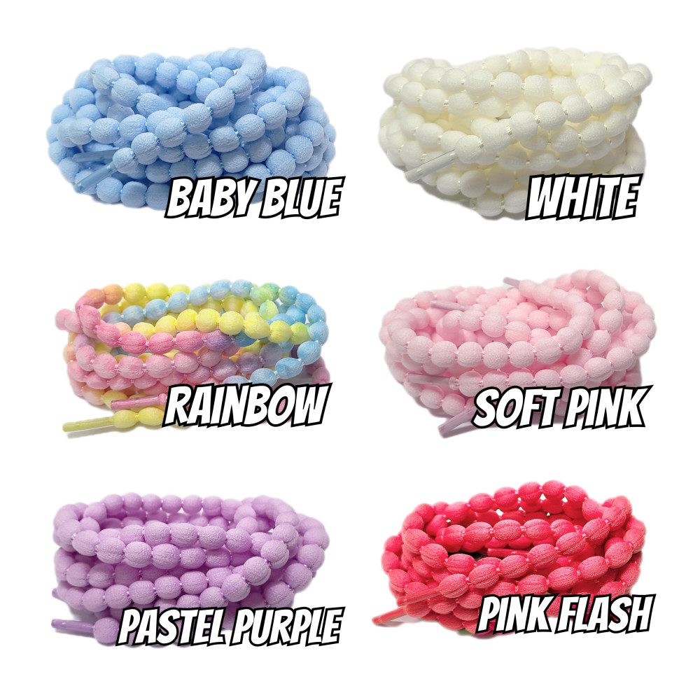 Cute Beaded Marshmallow Shoelaces